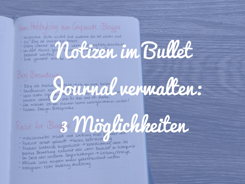 3 Möglichkeiten, wie du deine Notizen im Bullet Journal verwalten kannst