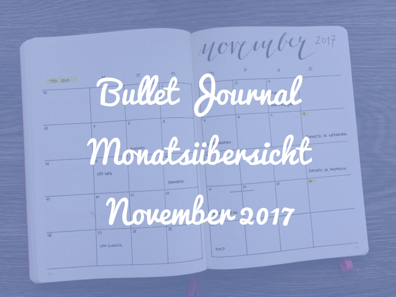 Bullet Journal Monatsübersicht November 2017