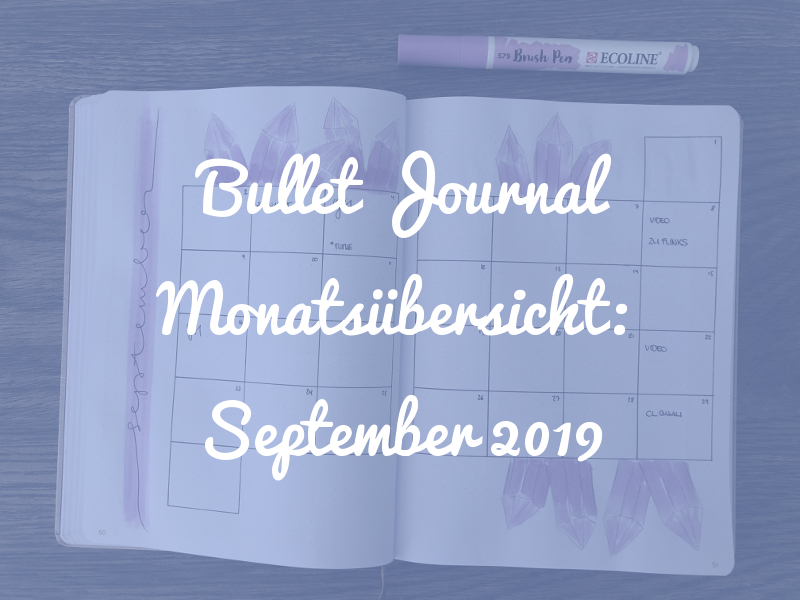 Bullet Journal Monatsübersicht: September 2019